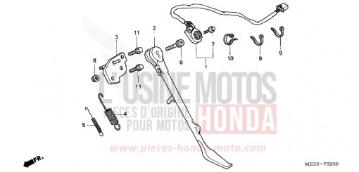 BEQUILLE LATERALE VT750C4 de 2004